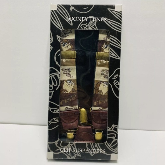 Vintage Looney Tunes Taz Clip Suspenders New in Box - Picture 1 of 8